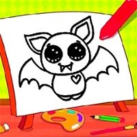 Easy Kids Coloring Bat