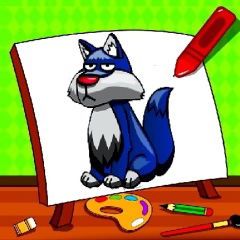 Easy Kids Coloring Wolves